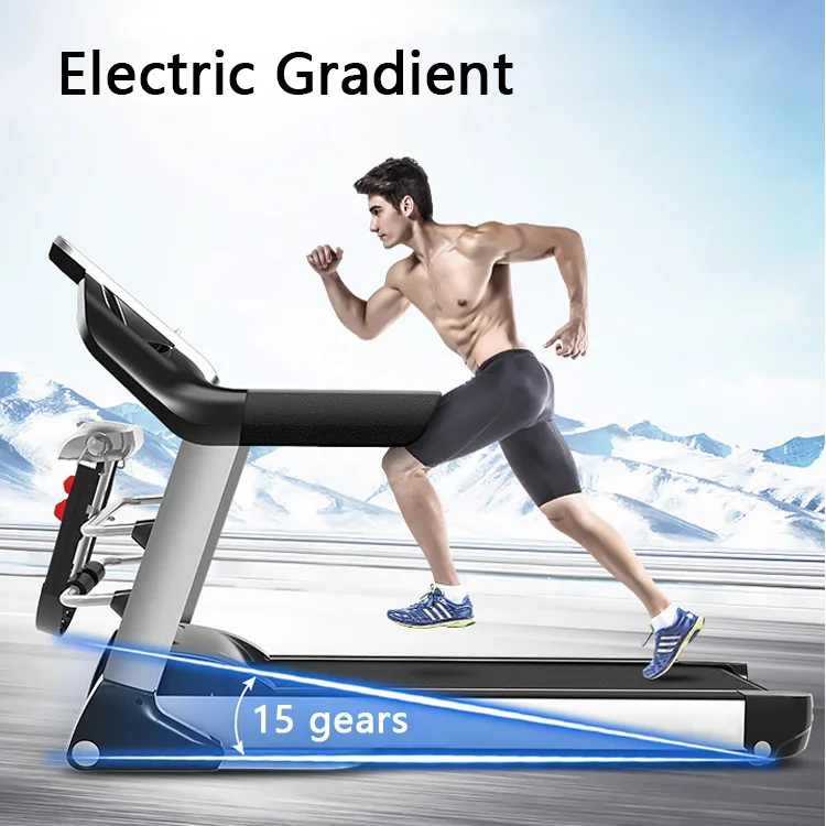 
Professional Gym Equipment Smart Motorized Led Screen Inverter Treadmill With Wifi 