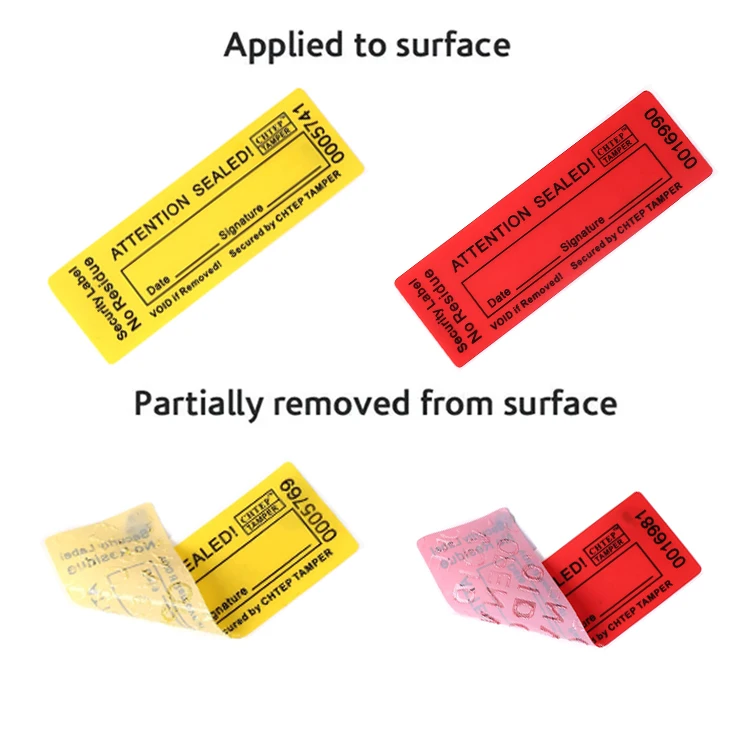 Blue VOID Opened Partial Transfer Sealing Label Tamper Evident Void Sticker