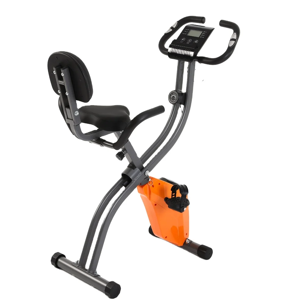 Exercise Bike Stationary Foldable Magnetic X bike Recumbent Cycling 3 in 1 Exercise Bike with Arm Resistance Bands Perf