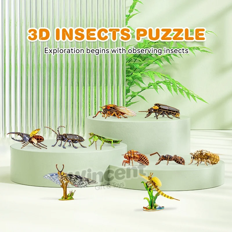 Gryllotalpidae insect 3D Wooden Puzzle Jigsaw Toys Puzzles Wood for Children