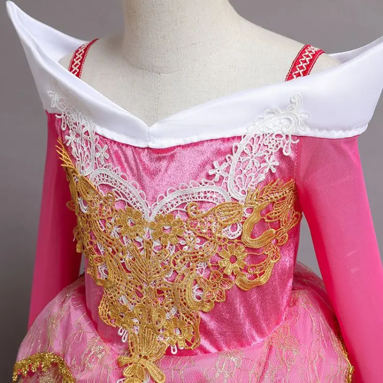 Girls Sleeping Beauty Costume Aurora Princess Dress Up Clothes Cosplay Birthday Halloween Outfit