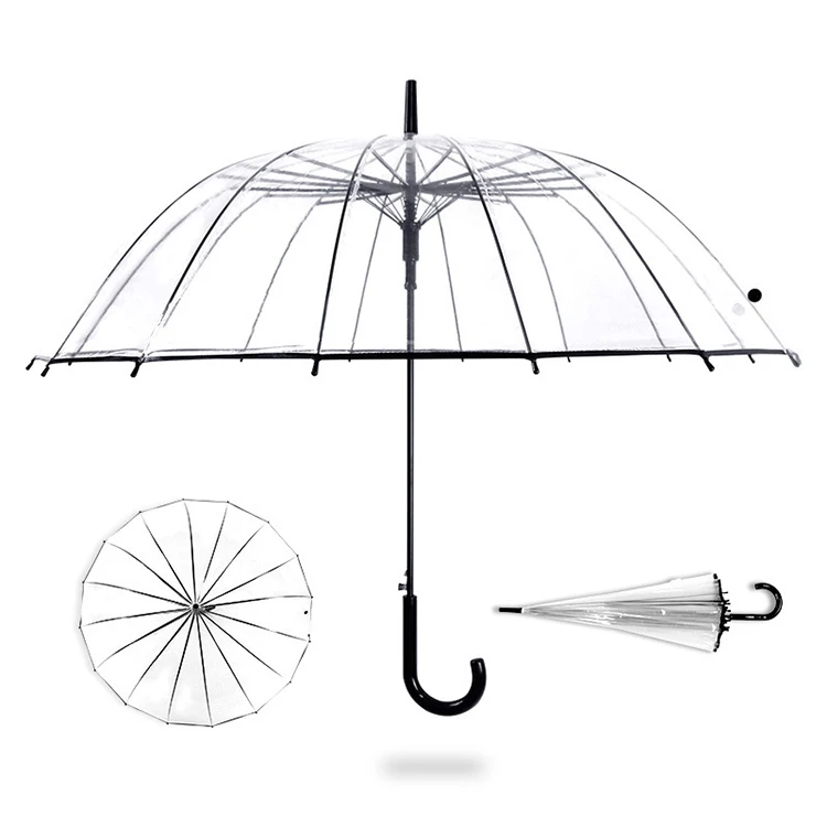 Lady Pvc Pink Large Dome Custom Poe clear bubble umbrella,transparent umbrella