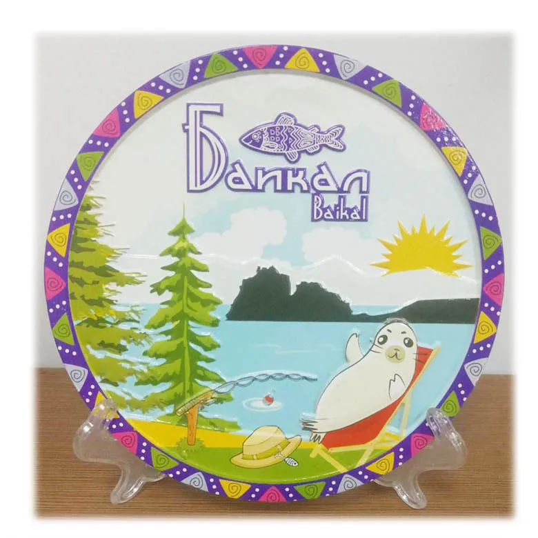 Resin Puerto Rico Souvenir round plate, Puerto Rico Tourist gifts