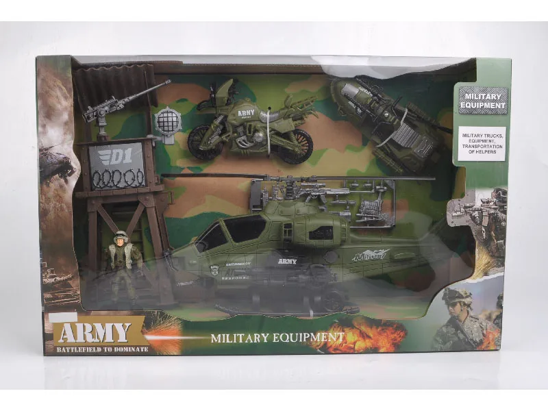 Amazon Hot Seller quality pretend toy military play set toy soldier plastic military base army toys for boys
