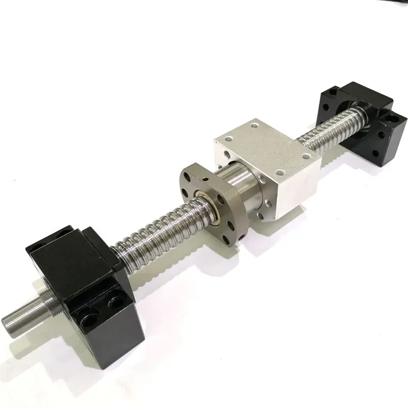 Smooth running low noise SFU1605 customized length ball screws shaft with SFU1605T4 ballscrew nut