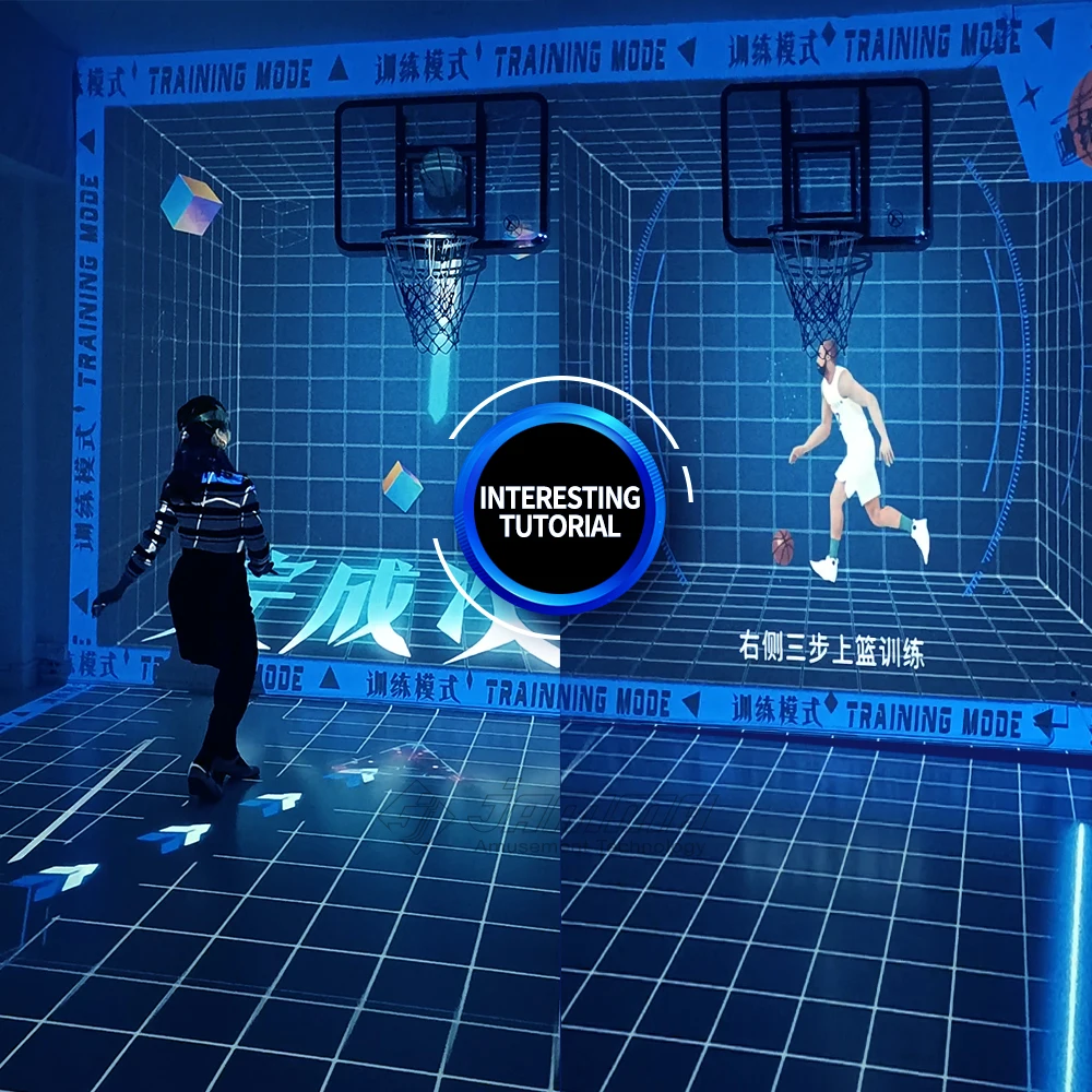Latest AR holographic basketball games Indoor Sport Simulator Interactive hologram projector simulator amusement park gym center