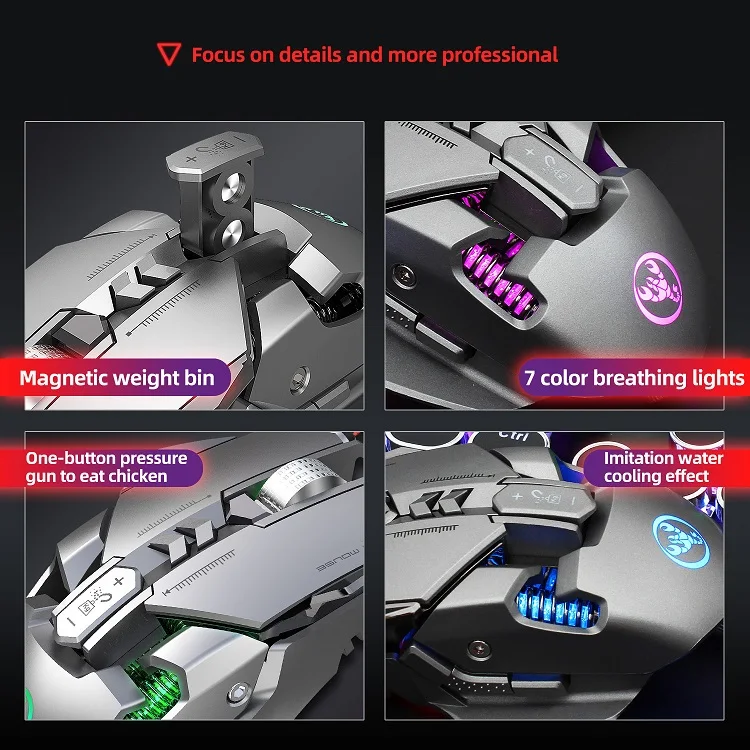 Original 6400 DPI Optical Sensor 7 Independently Buttons USB Professional PC OEM New Wired Gaming Mouse