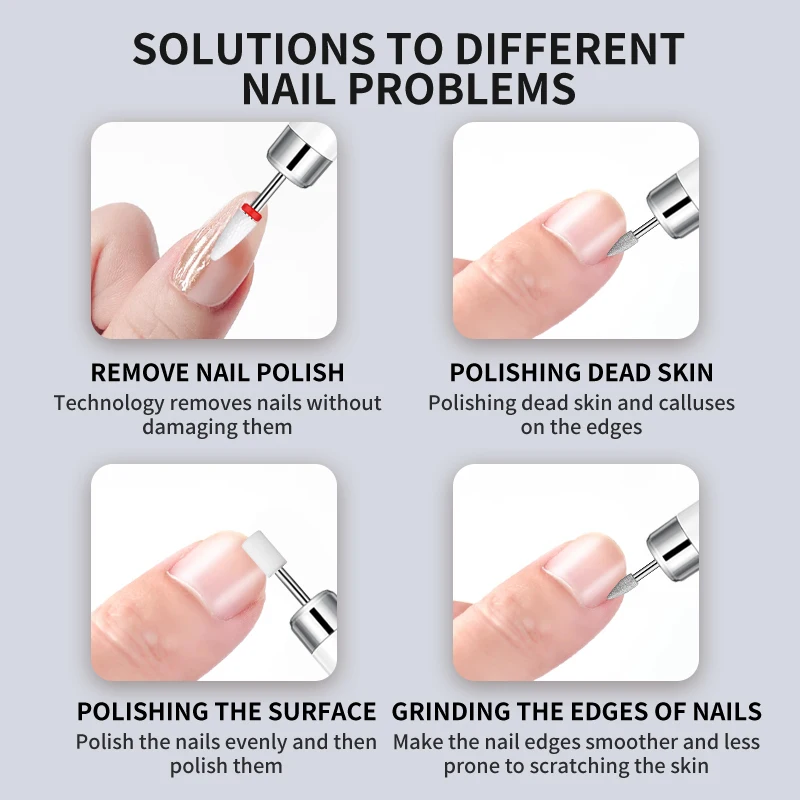 Wireless Rechargeable Professional Manicure File Set Portable Nail Drill   Electric Gel Nails Sander Polishing Machine