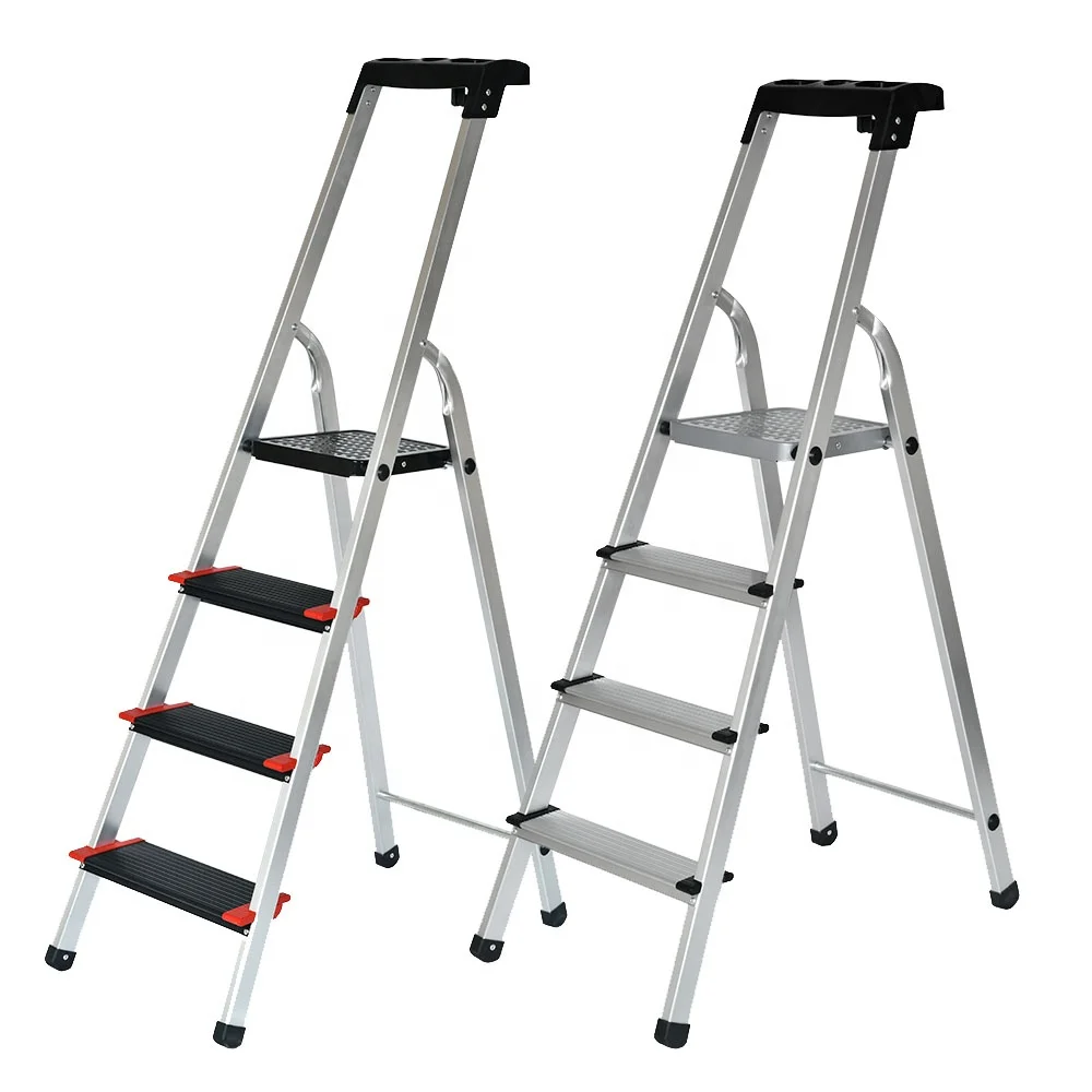 Household Step Ladder Portable Lightweight Aluminum Ladder with Handle for Drawing Painting