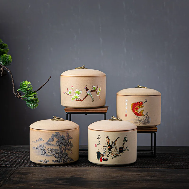 MSH Rough Pottery Tea Pot Ceramic Traditional Chinese Medicine Jars