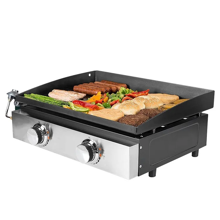 Изготовленный На Заказ сад 2 горелки пропана LPG Настольный гриль для барбекю в помещении кухня портативный открытый газовый гриль для барбекю