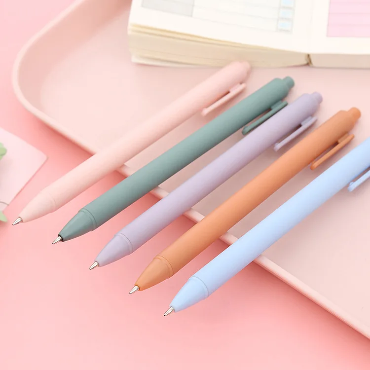 New Design 0.5MM Pen Gel Ink Colorful Gel Pens Pastel Retractable Plastic Click Gel Ink Pen With Fine Point