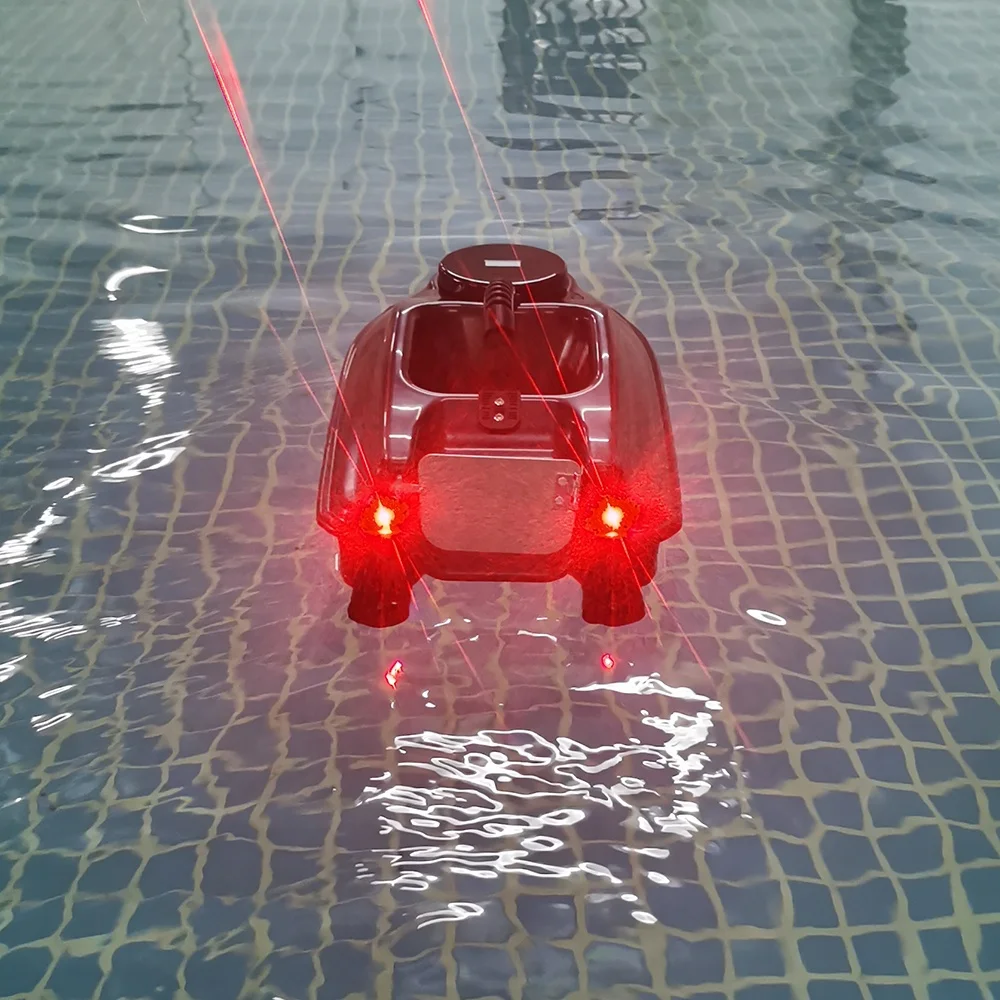 500M Fishing Bait boat Auto Correct routes lure boat with 2hoppers front light and back light for night carp fishing