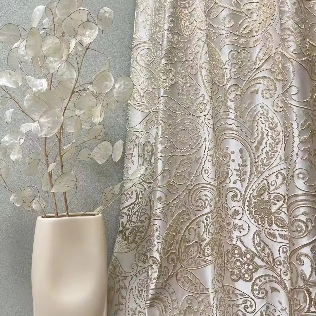 Luxury high quality 54x84 Jacquard Blackout Curtains Drapes Customize Size for Living Room Bedroom or Hotel/Hospital Use