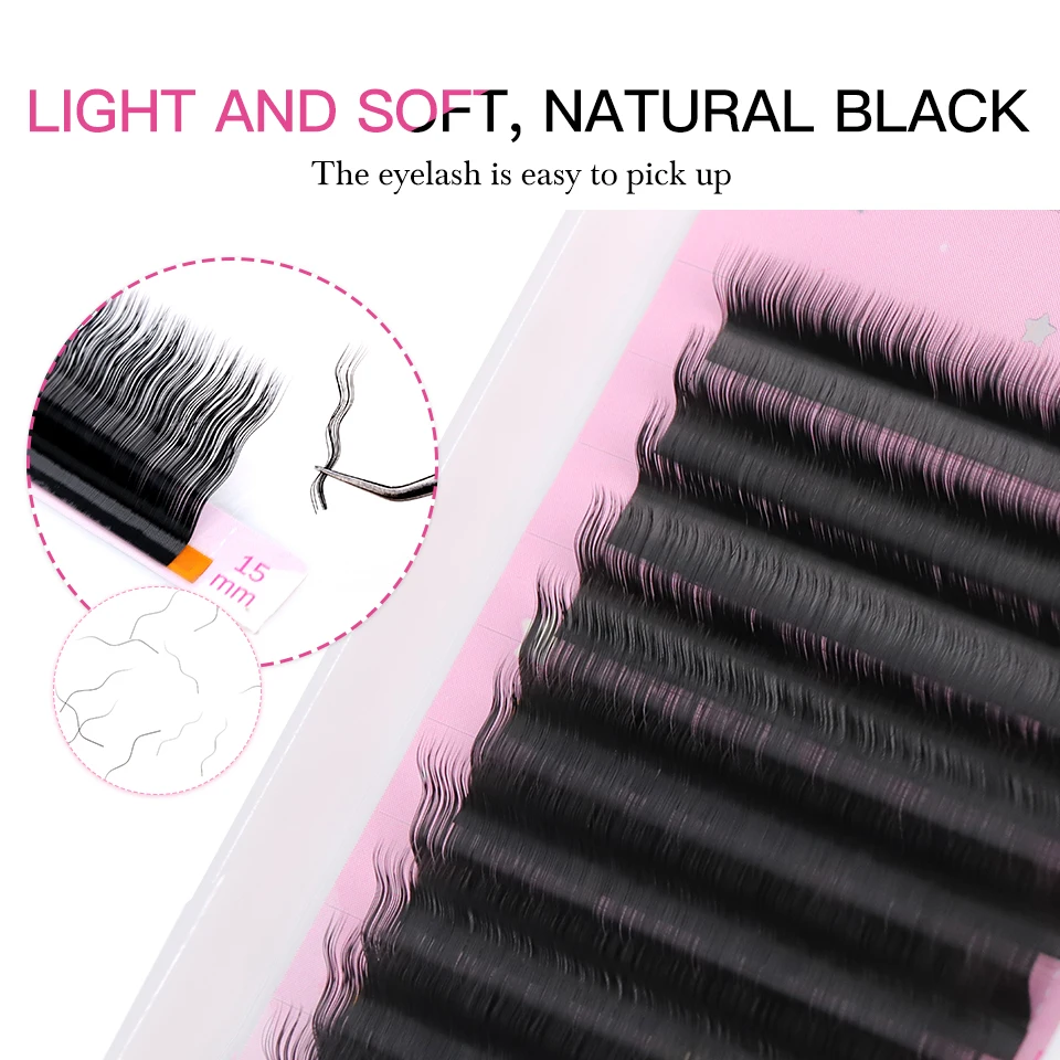 Wool Curled lashes wave lashes Private Label Lash Tray eyelash extension product