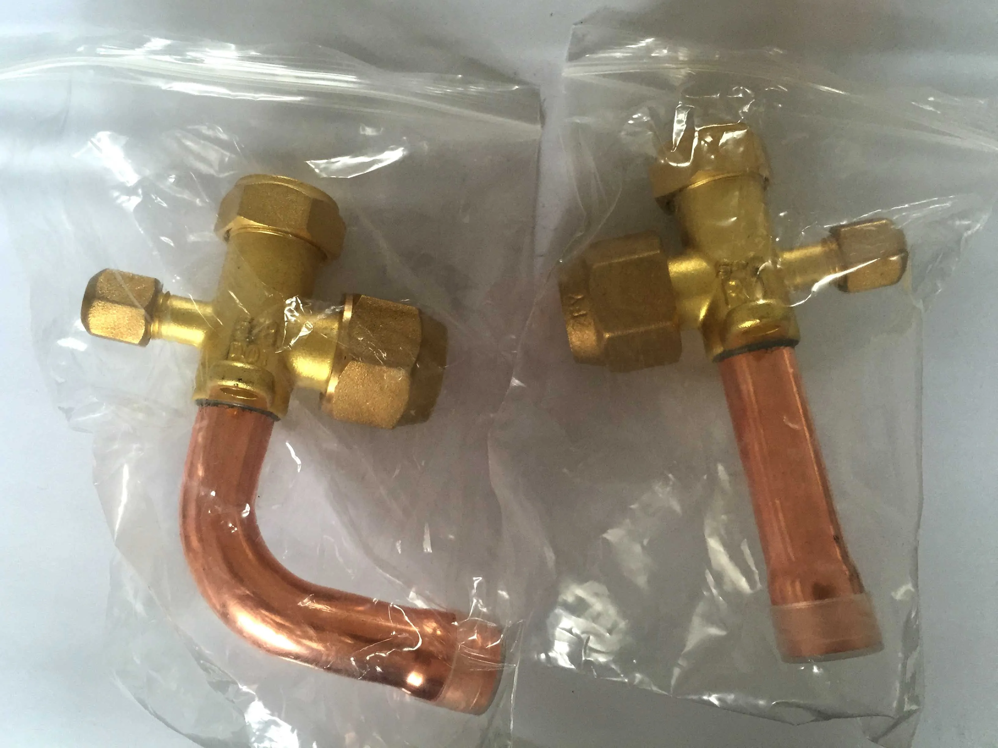 Copper  Split Valve Thicken Air Conditioner Valve BSP Thread 3 Way Bend Flare Tube Expansion Valve for Air Conditioner