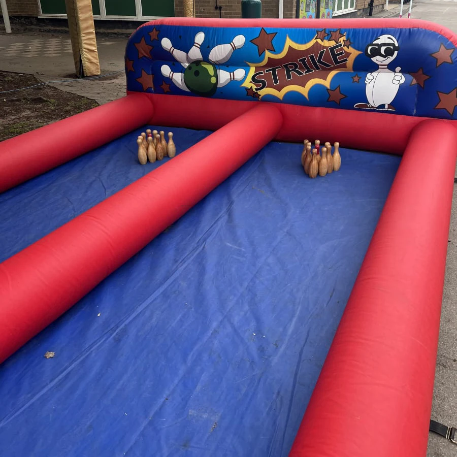 8x3m Large Kids Inflatable Bowling Alley Games Giant Outdoor Inflatable Sports Games For Children Events