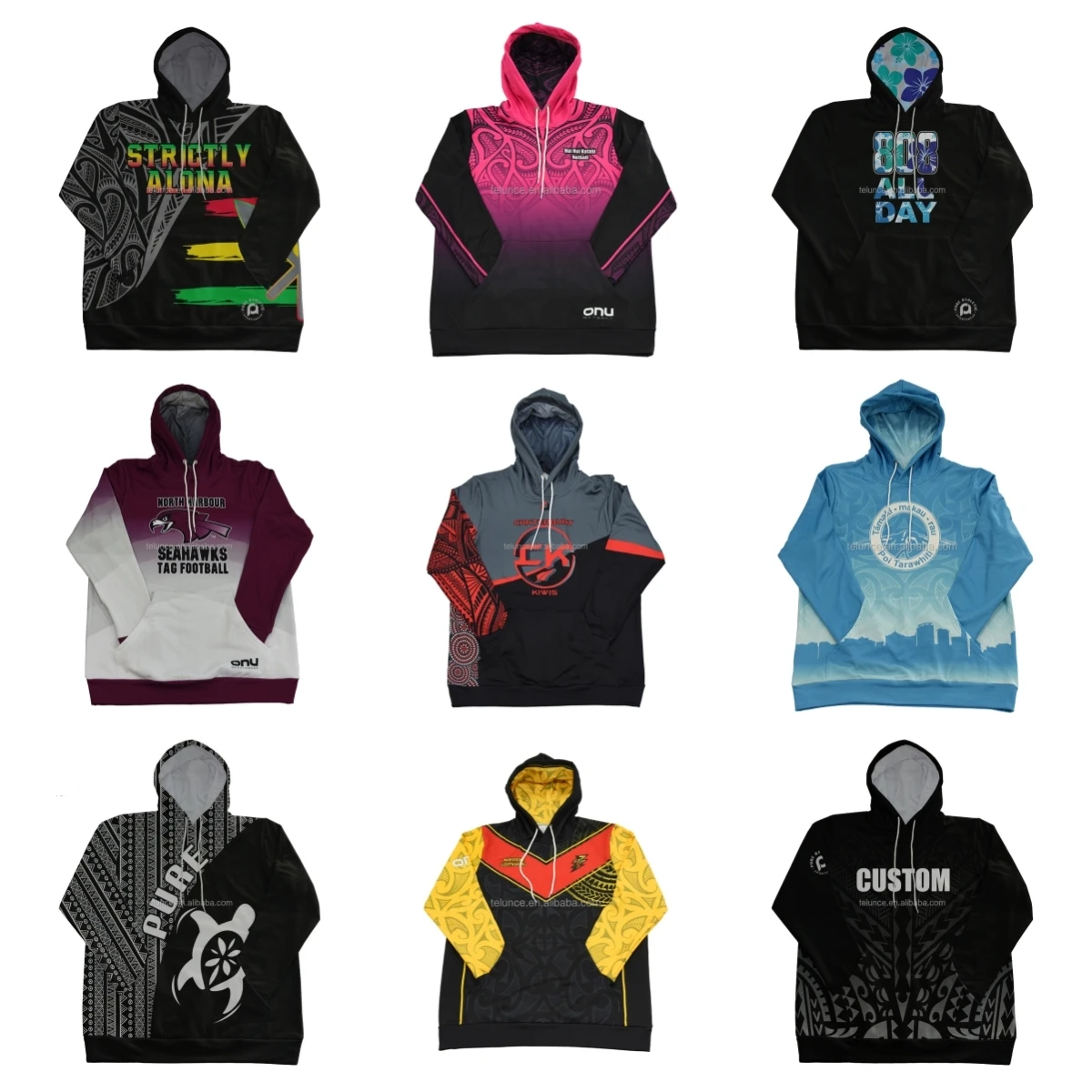 PURE NRLL rugby team hoodies custom sublimation youth mens pullover hoodie kits au off-filed rugby league sharks hoodies