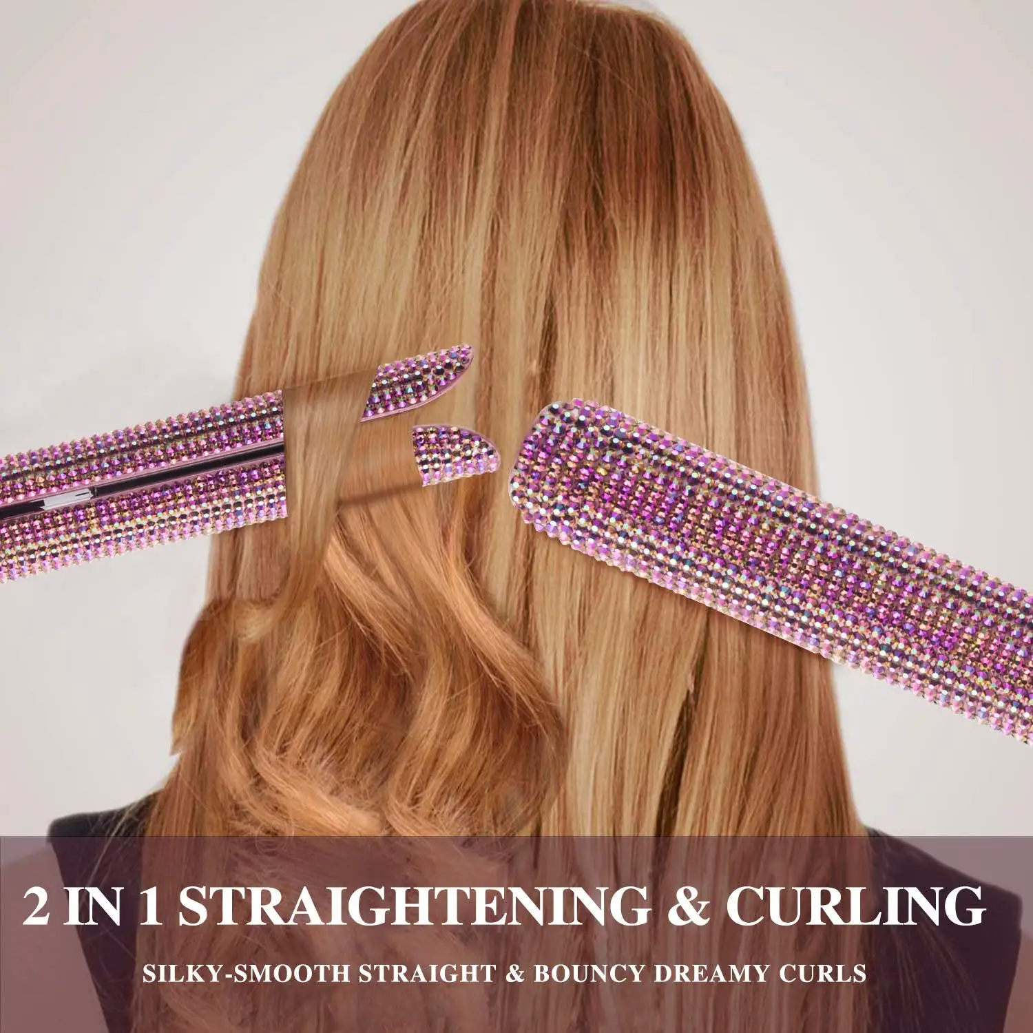  Выпрямитель для волос Jadeempress Diamond Flatiron сделанный на заказ Керамический выпрямитель со стразами плоский утюжок с
