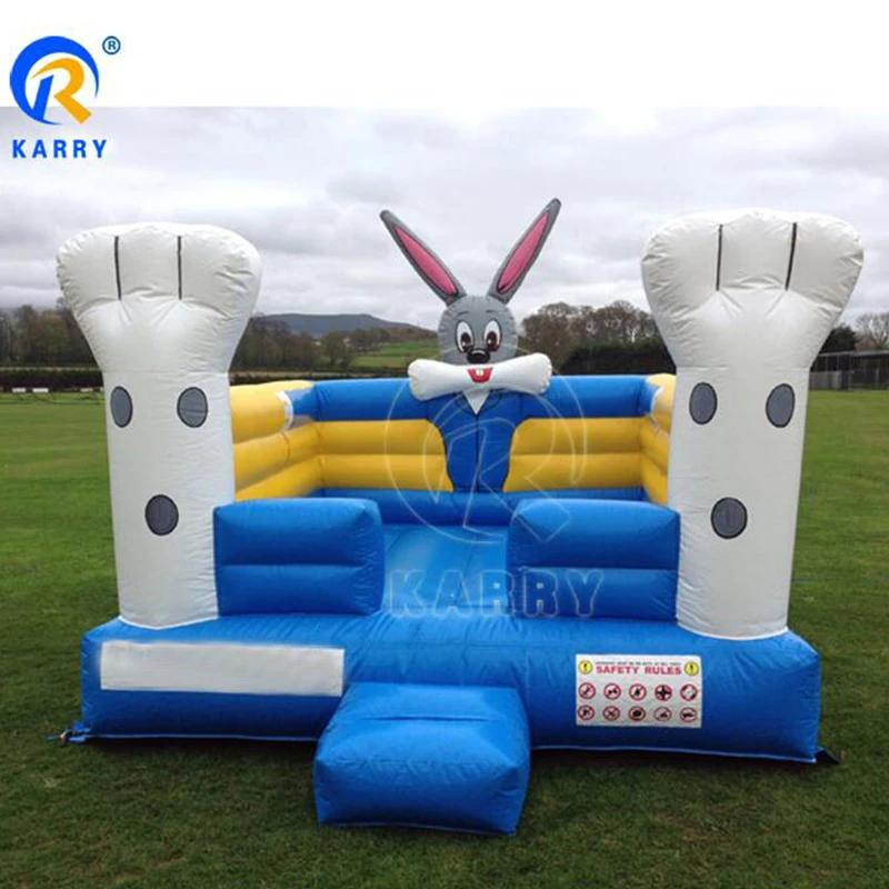 Cute and funny kids bug bunny bouncy castle trampoline rabbit bouncer combo commercial bouncy house for sale