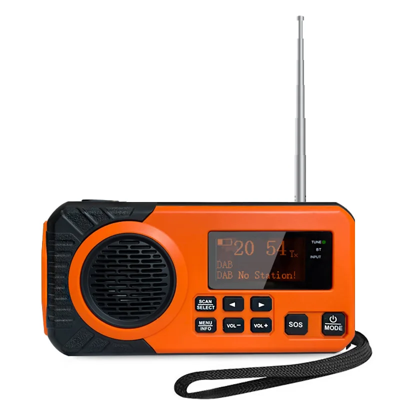 Solar Power Outdoor Multi-Function Emergency Radio With Dab+fm Digital Tuning Flashlight & Camping Reading Lamp
