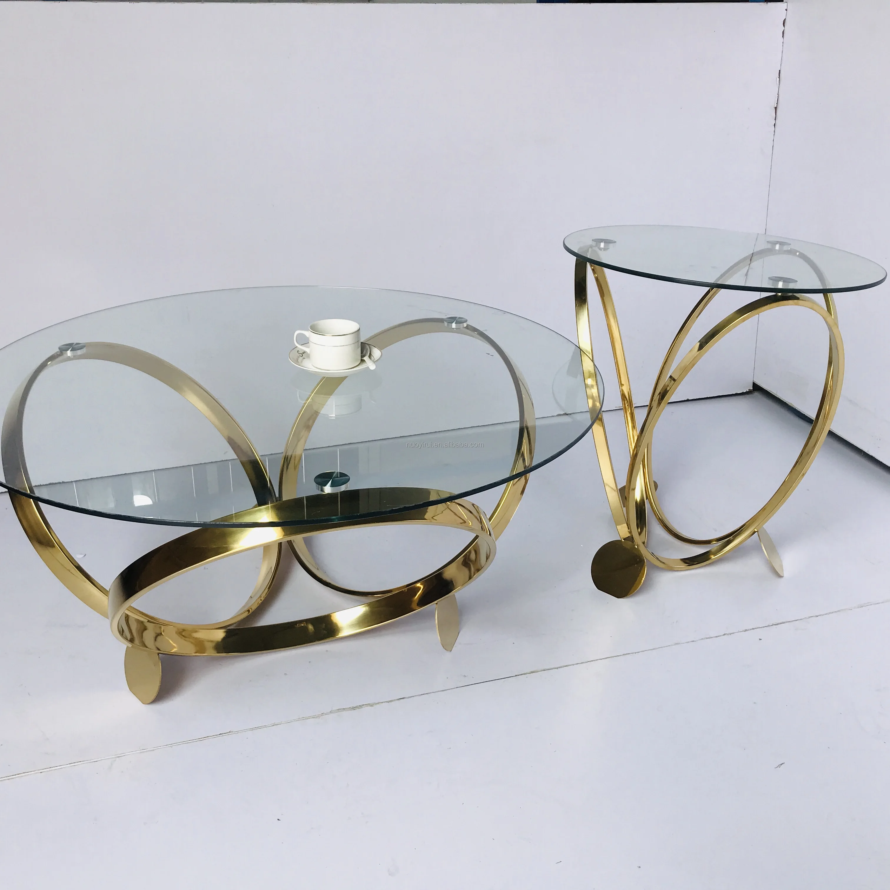 2021 New Design Living Room Furniture concret side table Clear Luxury Modern Glass End Side Console Coffee Tables