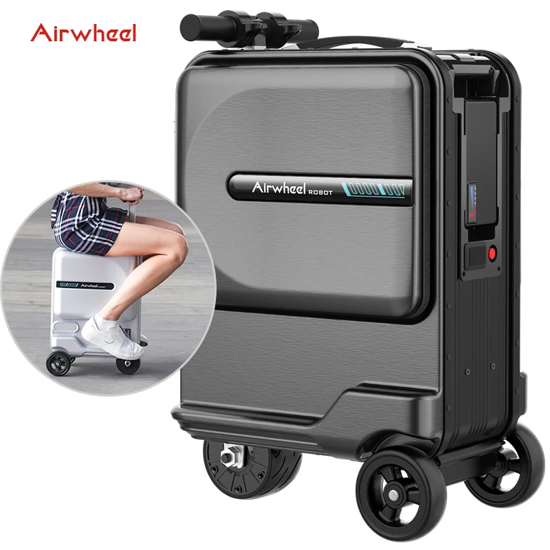 Airwheel SE3minT electrical scooter suitcase carry on 20inch usb charge port luggage set with cup holder travel suitcase