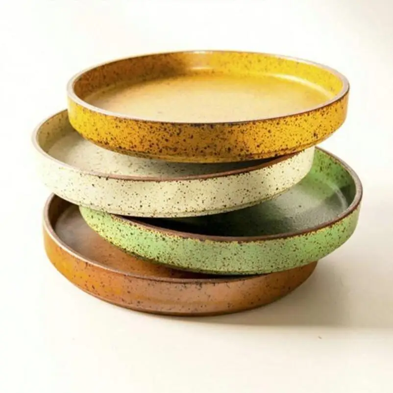 2023 Hot sale 7.5 inch 9 inch ceramic dinnerware party weeding kitchen restaurant supply flat ceramic plate