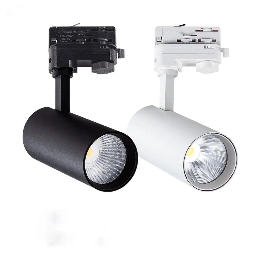 35W 45w CRI90 COB LED track light for supermarkets Shop 3wire 4wire COB track lighting Exhibition Museum Restaurant