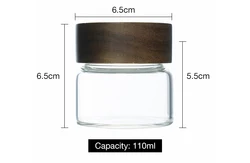 Factory price clear food storage borosilicate 110 ml glass jar for food tea