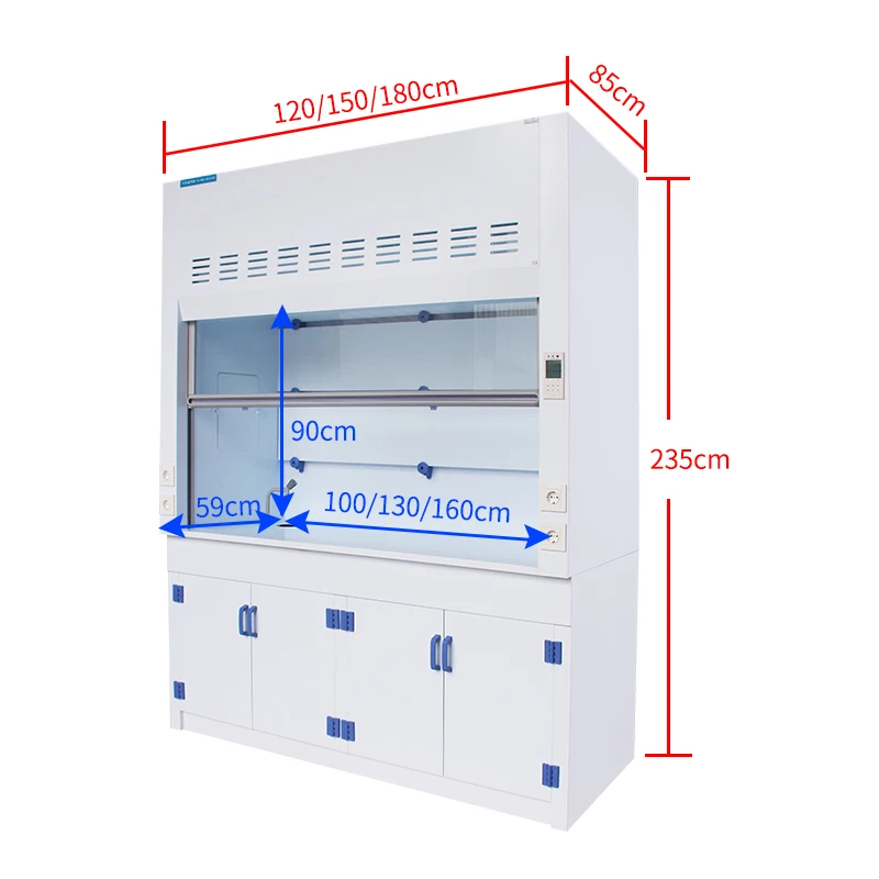 PP-PD-W1800  PP fume hood Chemical biosafety Resistant Acid Fume Hoods Cabinet Biosafety Cabinet For Laboratory China factory