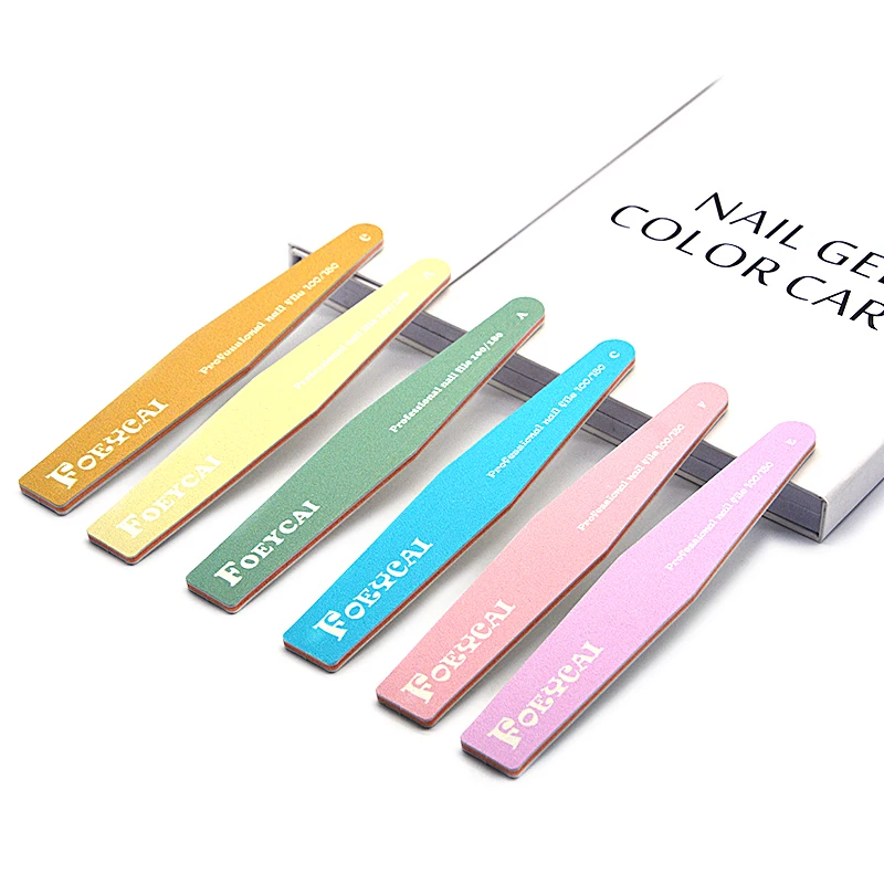 Custom logo printed 100/100 150/150 180 grit long nails file supplies private label nail files