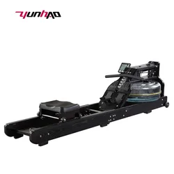 hot sale indoor sports fitness double track wooden rowing machine