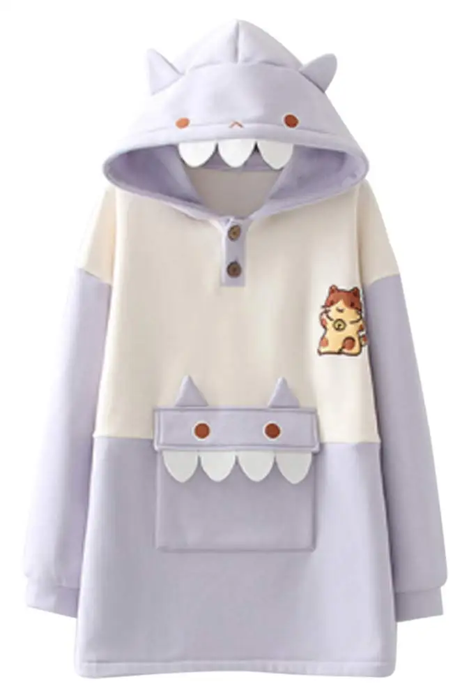 Dinosaur Bunny Rabbit Bear Cat Ears Hoodie For Girls Teens Teenagers Oversize Top Sweatshirt Jumper Shirt