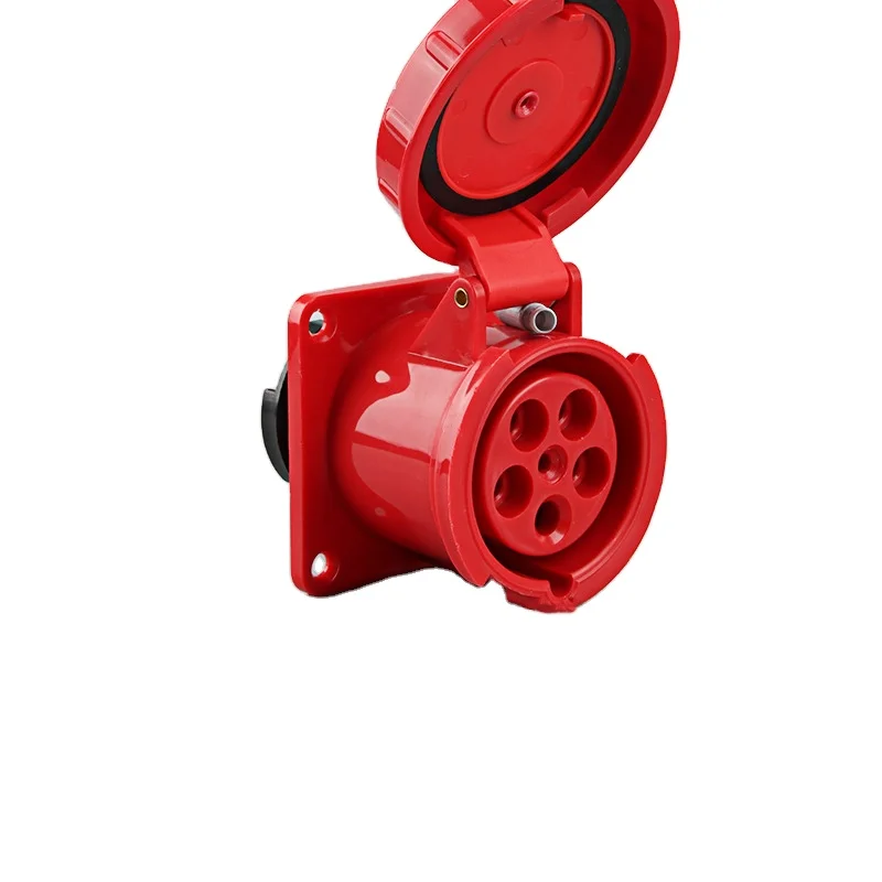 (High Quality)Waterproof Electrical 16A/32A Industry Socket/Plug,AC Power Socket With Panel Mount waterproof connector wi