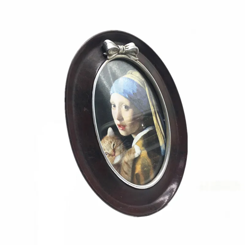 Modern Custom Size Oval Dark Red Photo Frame for Home Decor Picture Frame Resin Photo Picture Frame