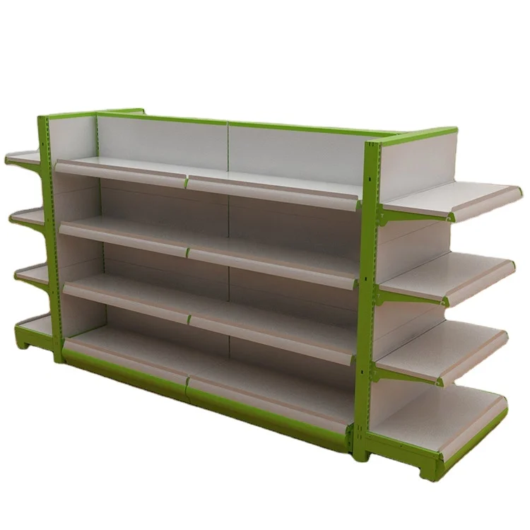 Low-cost Supermarket Shelves Gondola Convenience Store Racks Shop OEM ODM B15 CAD Double-sided Metallic Heavy Duty Medium Duty
