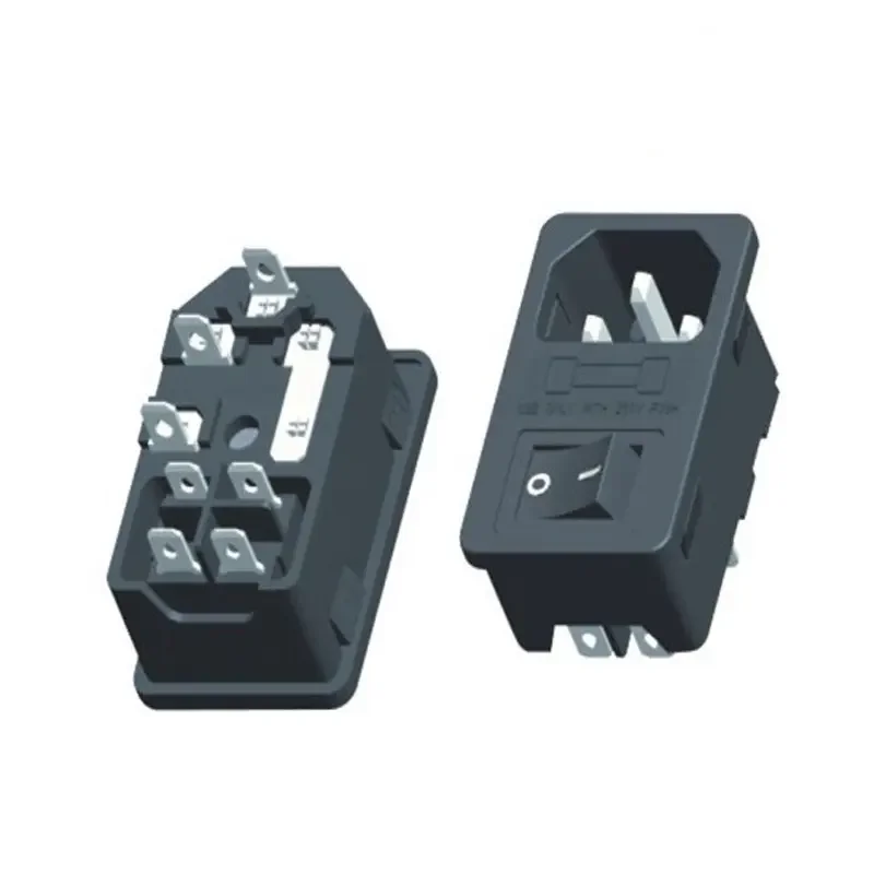 3 pin universal ac power socket with switch and fuse holder