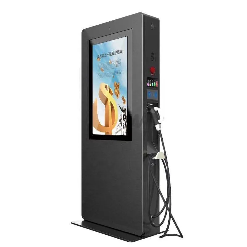 55 inch Outdoor IP65 Waterproof Capacitive Touch Digital Signage Kiosks with electric cars charging pile LCD advertising display