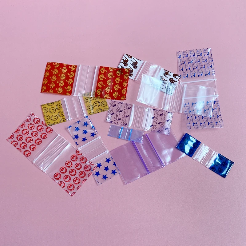Mini Small Jewelry Pe Plastic Packaging Plastic Bag Small Grip Self Seal Earring Clear Zipper Bag Min Ziplock Zipper Pouch Bags