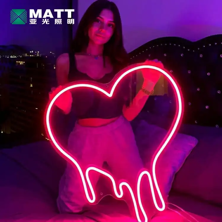 MATT Factory drop shipping led neon signage Happy Birthday love letter game cutting shape led sign light custom neon signs