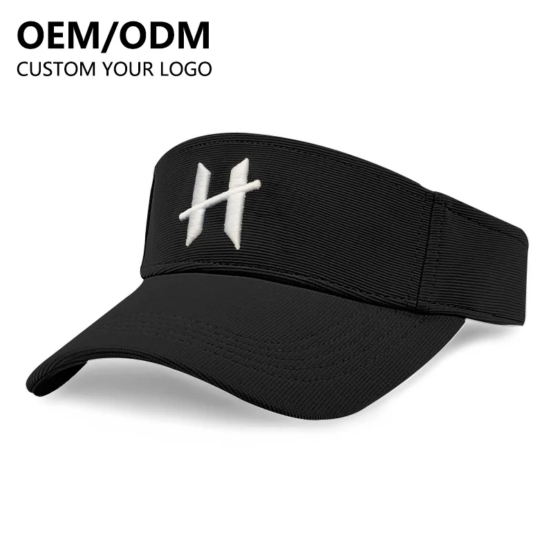 wholesale Cotton polyester Sport running Visor Hat Contrast Adjustable custom Embroidery logo Golf Visor Cap for Women