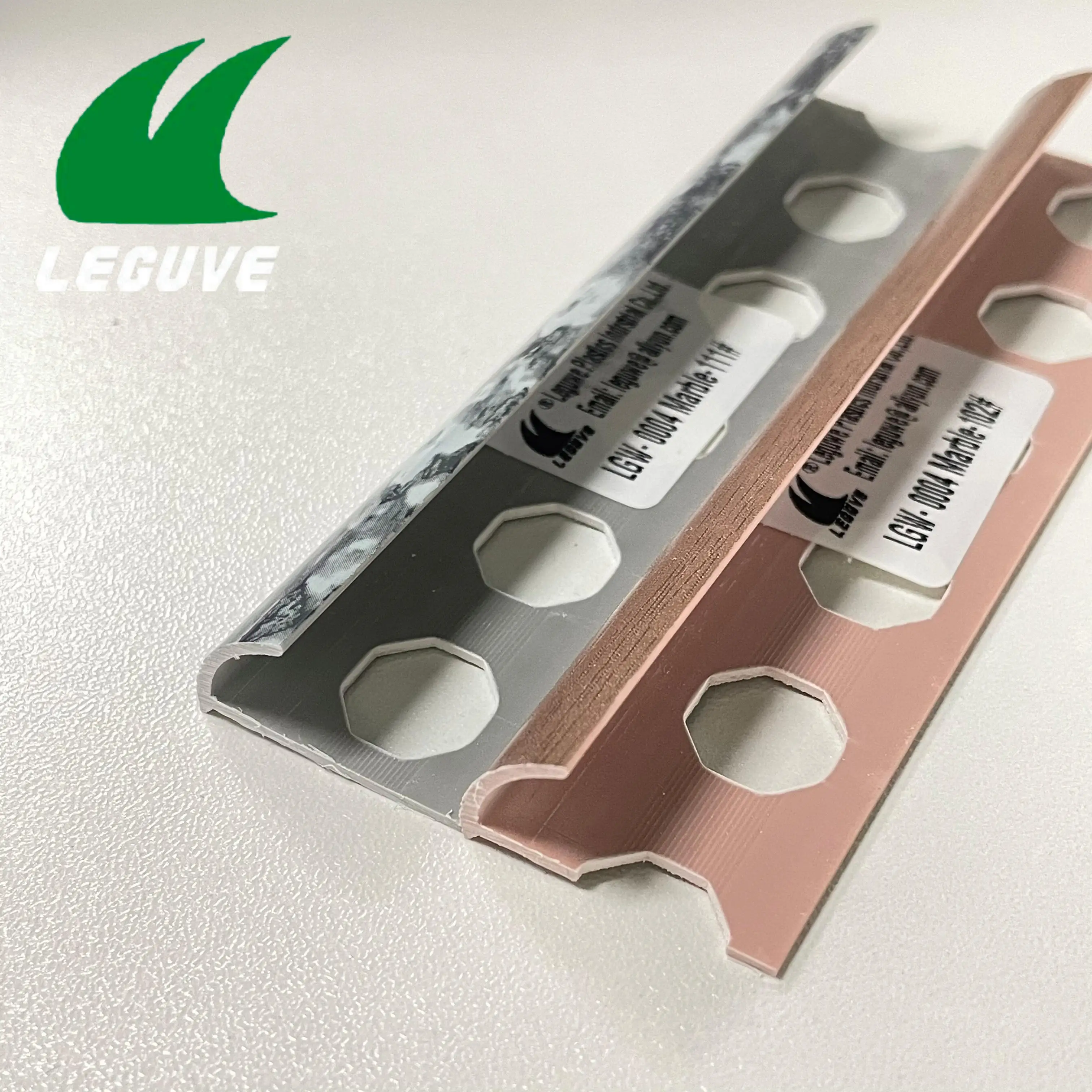 LGW The Most Popular PVC Curved Edge Wall Tiles for ceramic tile corner protection Plastic Tile Trim