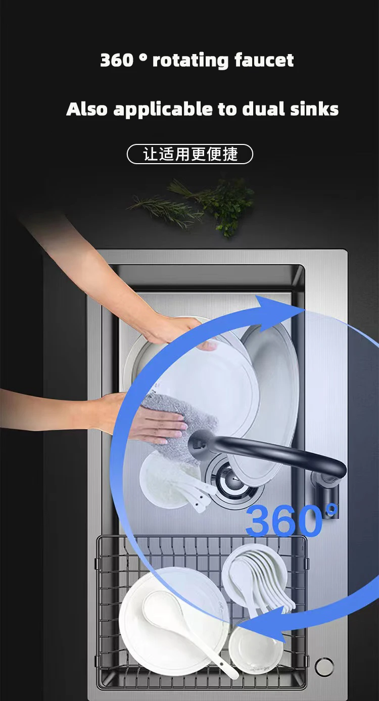 Single Lever 304 Stainless Steel  Kitchen Taps Faucet Pull-Out Retractable Sink Faucet