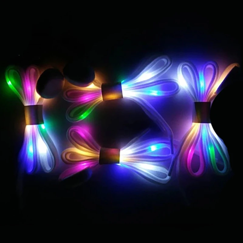 Hot selling LED Glowing Fashion Luminous Led Shoe Laces Led Shoelaces Flat Glow Multi Colors Shoelaces