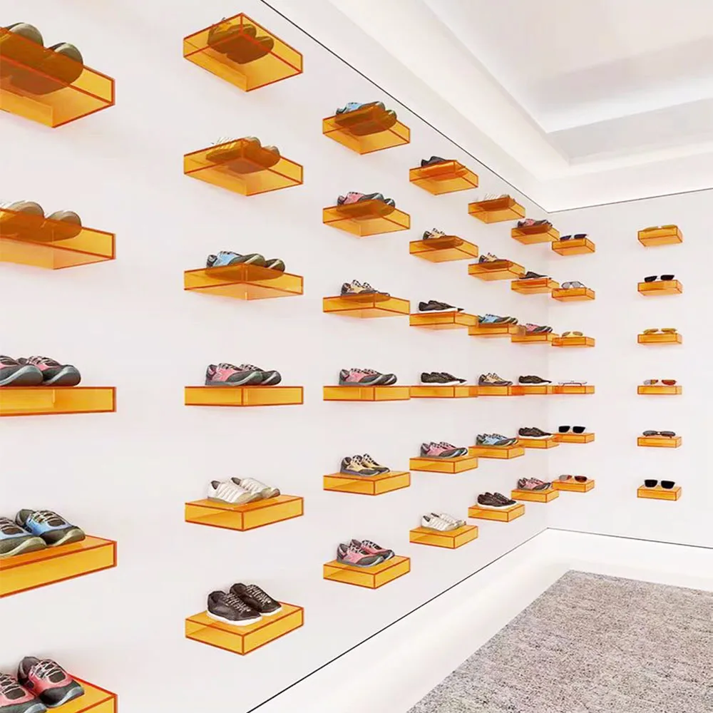 Custom Acrylic Sunglasses Storage Display Stand Holder Organizer Case Show Rack Wall Mounted Shoe Rack Display Racks