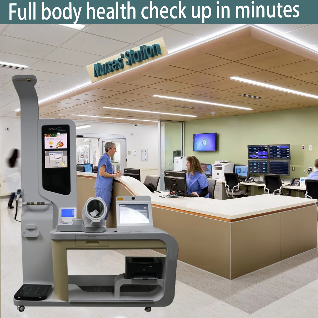 Interactive Health Body Analyzer Vital Signs Monitor Station Telehealth Kiosk Telemedicine Equipment