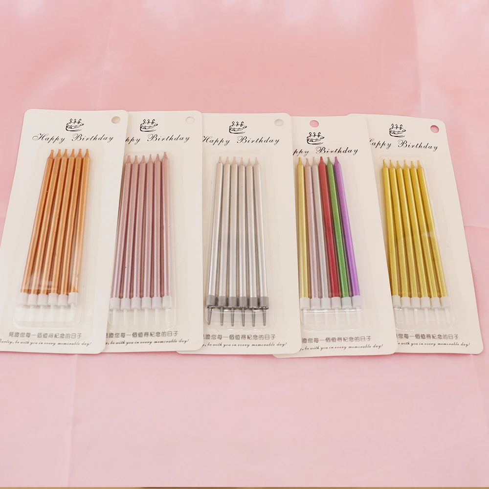 2024 normal gold cake candles Home Decoration Metallic Birthday Display Stand  Candles Wholesale