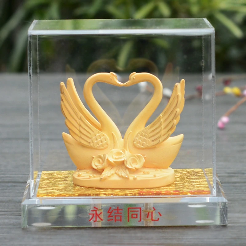 Realistic Carved Swan Ornament Design And Customization 24K Gold Swan Ornament Gift Manufacturing Custom Swan