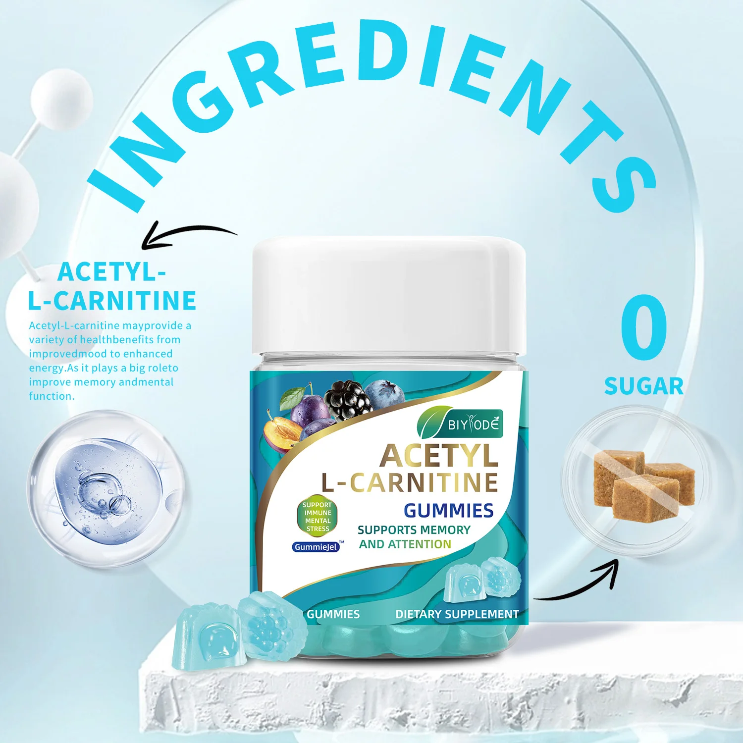 Ацетил l-карнитин добавка gummiegel gummies